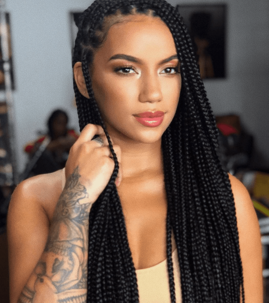 Black woman with box braids