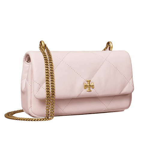 Tory Burch Mini Kira Diamond Quilt Flap Bag in rose salt