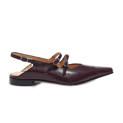 Zou Xou Cata Buckle Flat in pinot leather